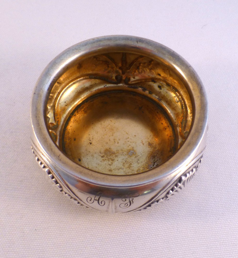 Gorham's Royal Pattern Silverplate Master Salt Cellar & Spoon Set(s)-Mono AF