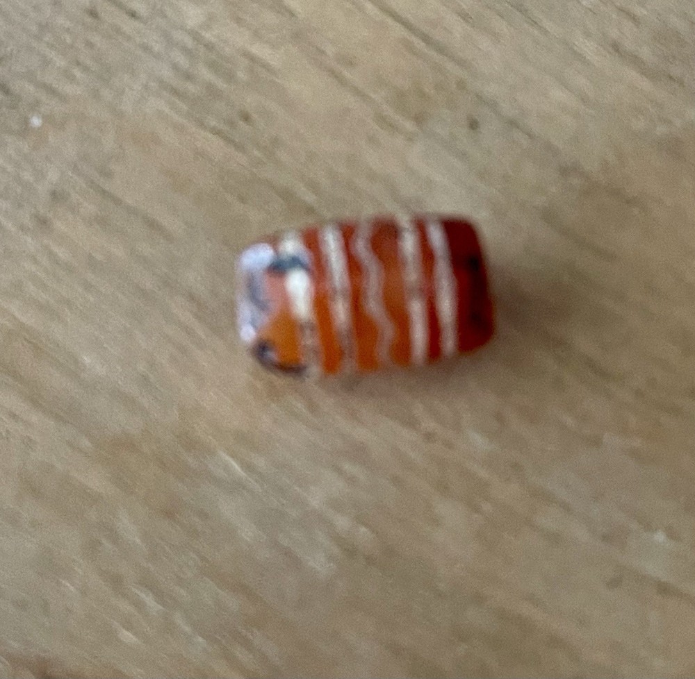 Ancient Pyu Culture Etched Agate Barrel Bead