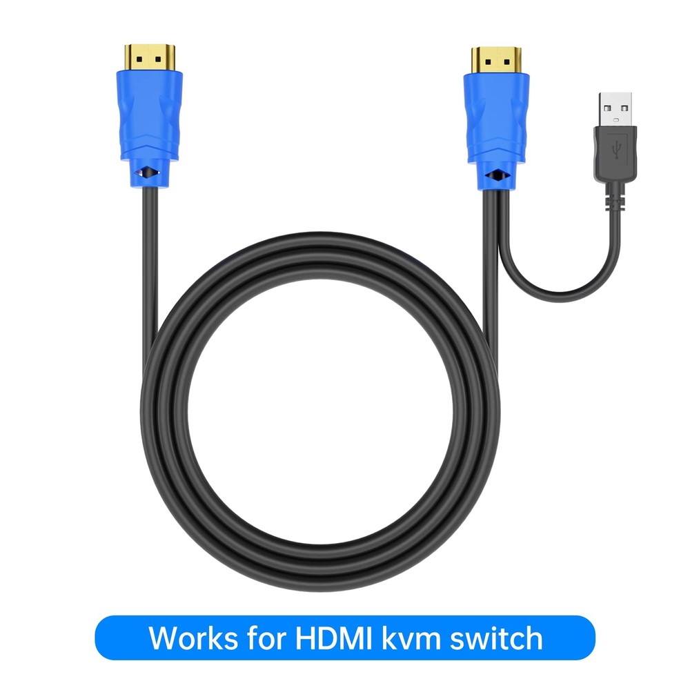 KVM Cable 16ft 2 Pack, USB HDMI KVM Cable for HDMI KVM Switch 2in1 Integrated...