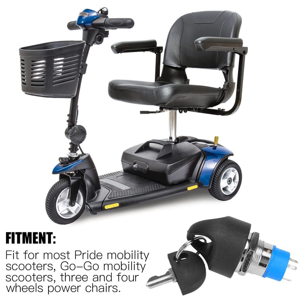 Mobility Scooter Ignition Switch for Pride with 2 Keys Replacement Lock