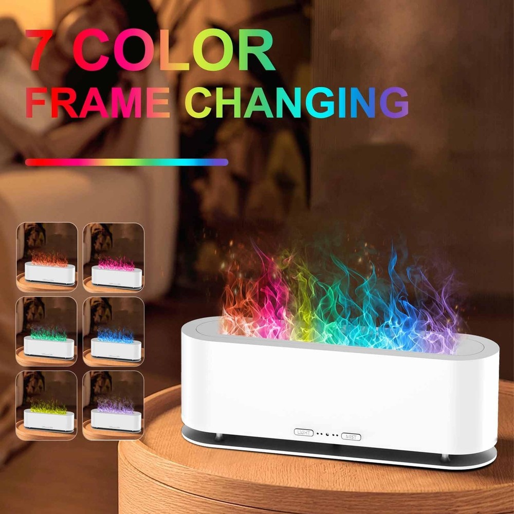 2025 Upgraded Flame Fire Diffuser Humidifier, 7 Colors Changing Oil... Fast Ship