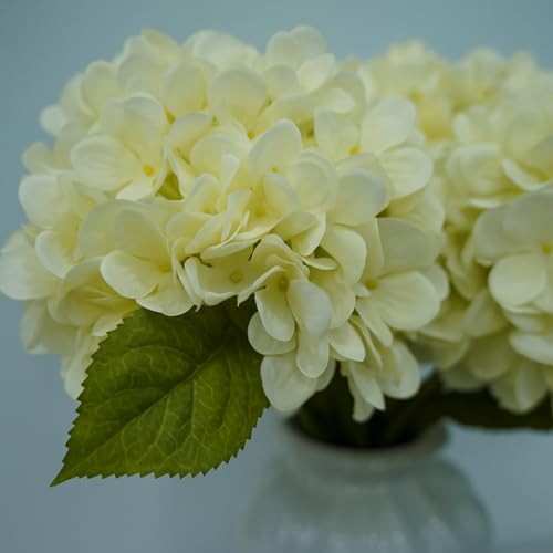 6pcs Artificial Hydrangea Flowers - Easy to Shape for Home White