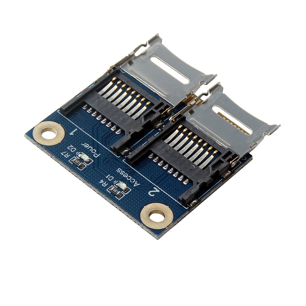 Mini PCI-E PCIE Memory Card Adapter PCI-E to Dual TF SDHC SDXC Reader Converter