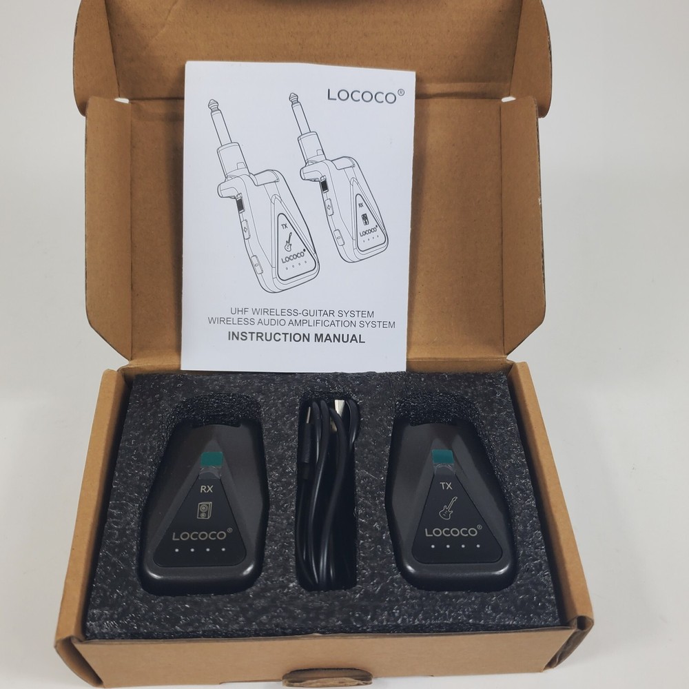 LOCOCO Wireless Transmitter Receiver UHF 4 Channels Rechargeable Audio Wireless