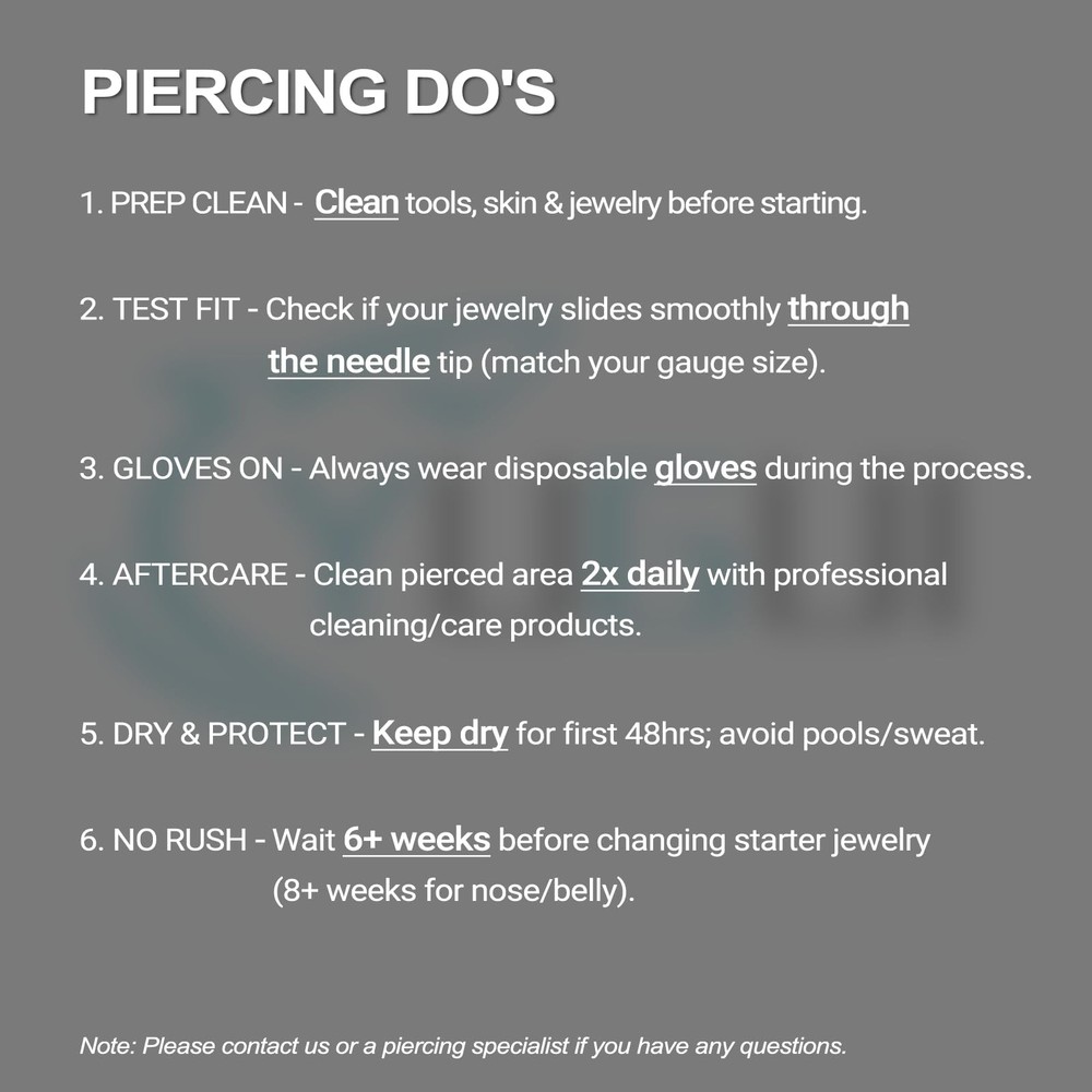 Yugui Belly Button Piercing Kit 17PCS - Body Needle kit, Silver