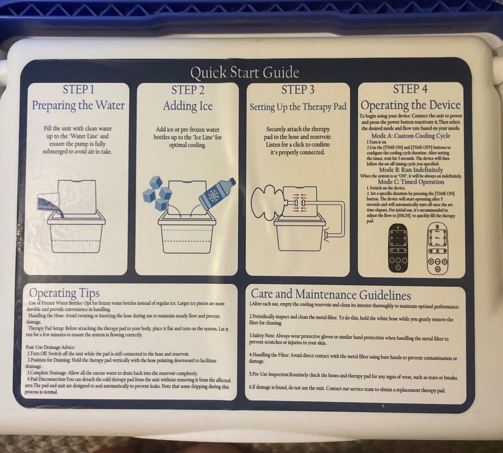 Cold Therapy Machine System with Digital Timer, Ice Machine For Knee OPEN BOX