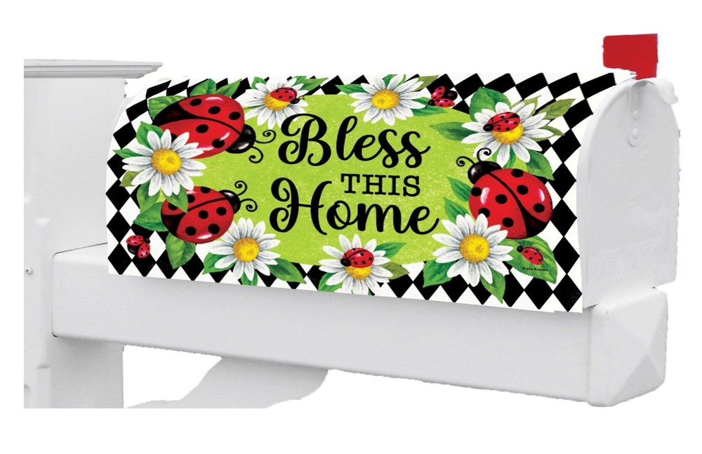 Ladybug Bless This Home Mailbox Cover