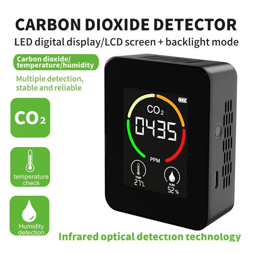 CO2 Meter Air Quality Monitor 400-5000 PPM Sensor Carbon Dioxide Detector US