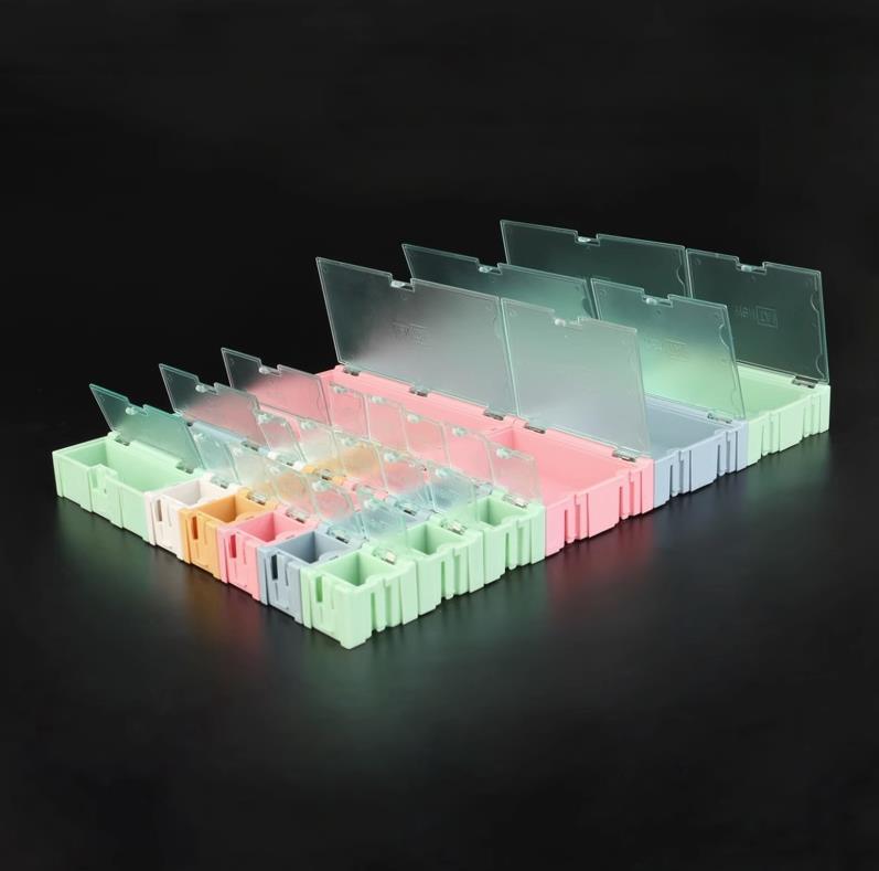 Electronic Case Component Boxes Storage SMT SMD Box Multiple Colors & Sizes
