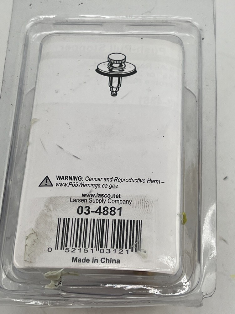 Lasco 03-4881 Push/Pull Style Strainer/Stopper Replacement Bathtub, Chrome