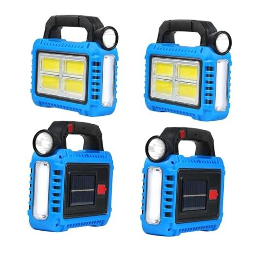 Solar Lantern, LED Flashlight for Power Outages, Portable Camping 4 Pack