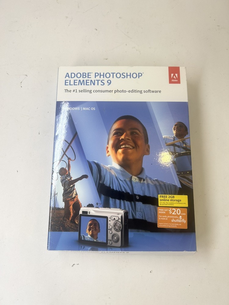 Adobe Photoshop Elements 9 (Win/Mac) 2-Discs, w/Serial Number
