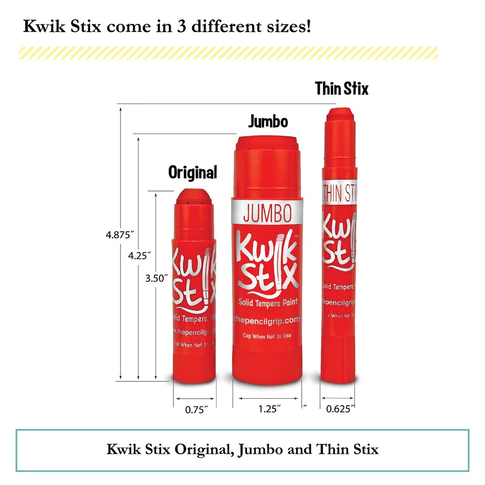 Kwik Stix Solid Tempera Paint Sticks, 144 1 Count (Pack of 144), Multicolor