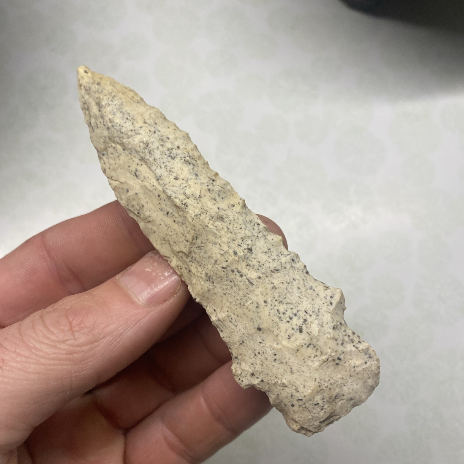 MLC s8206 4 1/8” Stemmed Etley Arrowhead Indiana Stone Artifact