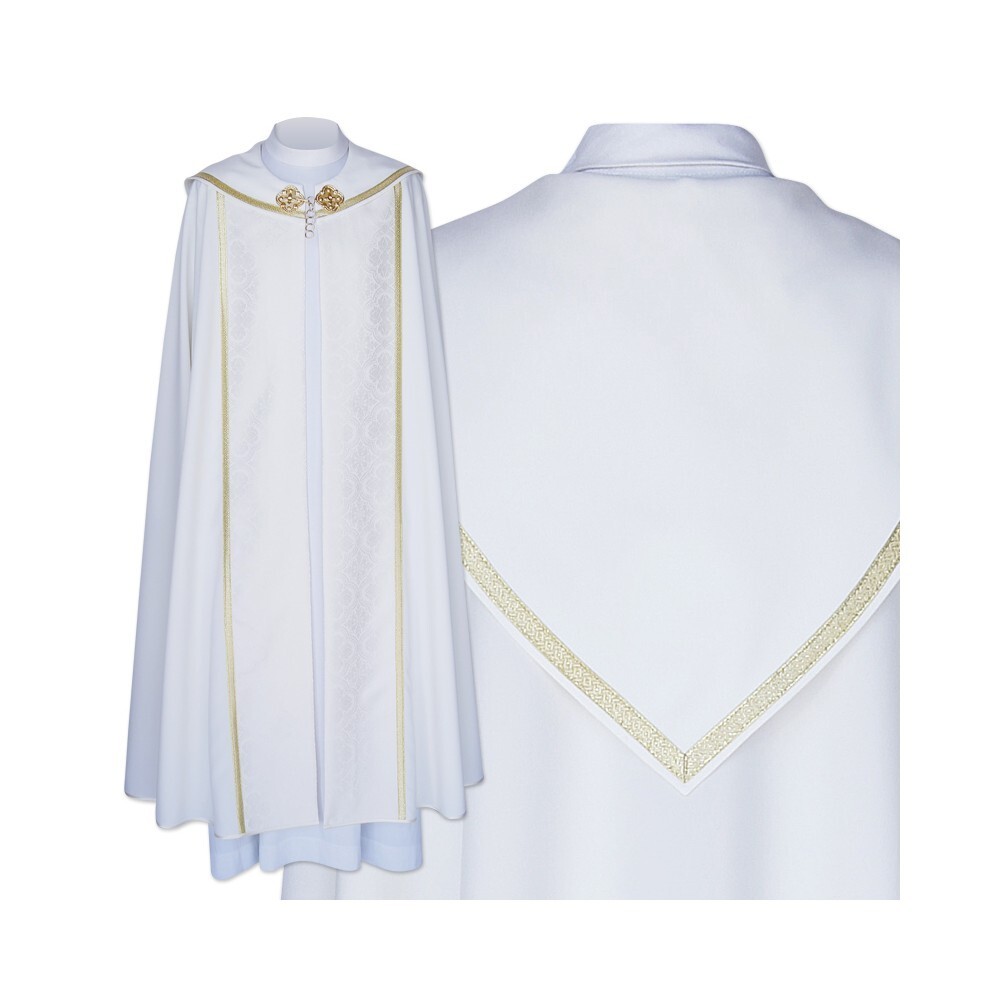 COPE Gothic style vestment, plain white