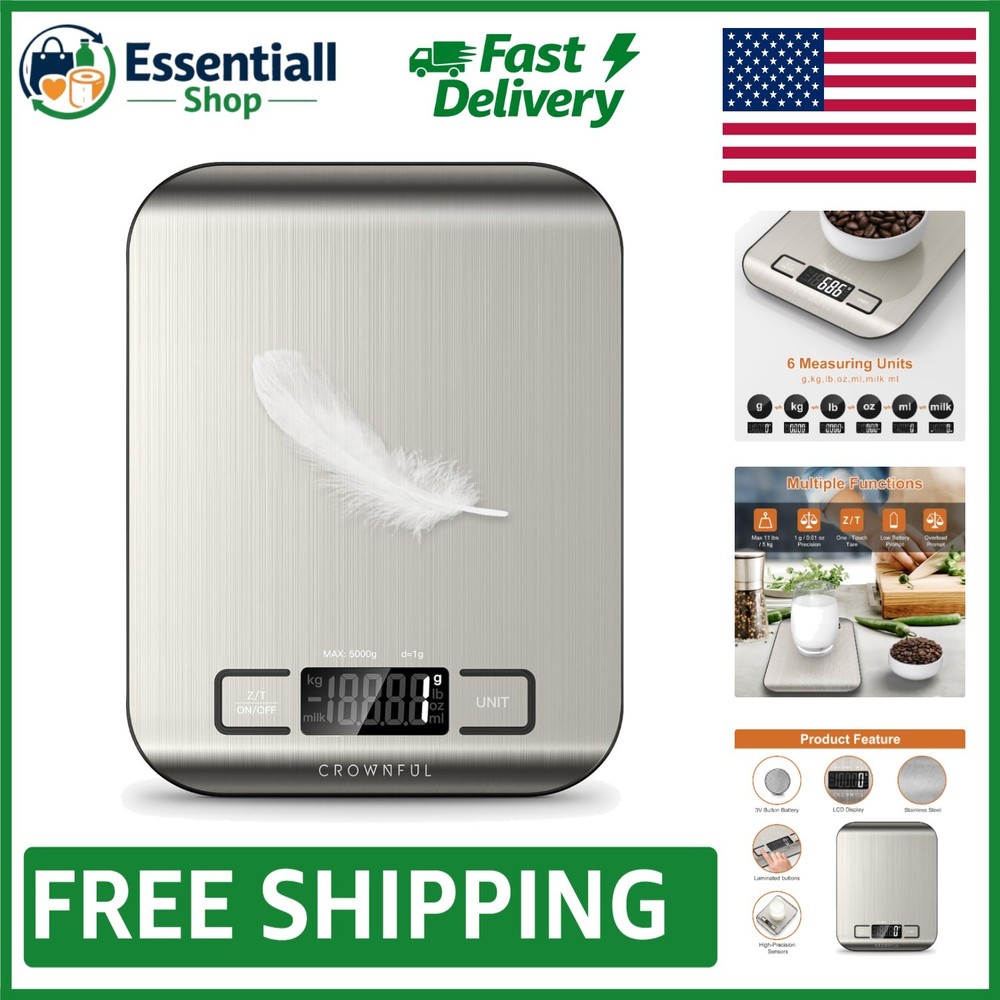 High-Precision Kitchen Scale, 11 lb Capacity with Auto-Off and Tare Feature