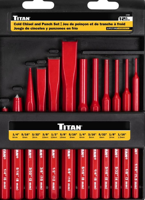 Titan 17080 12 Pc Punch & Chisel Set