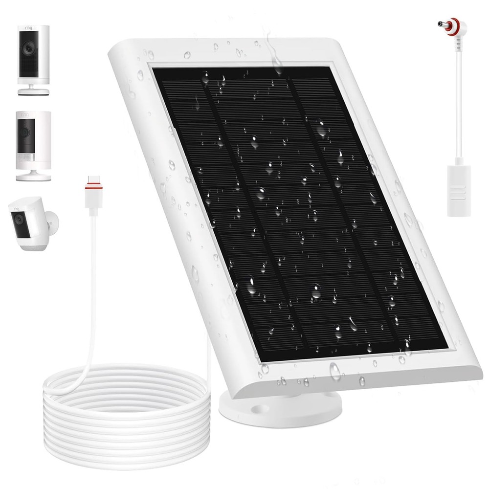 Solar Panel for Ring Camera(2nd Generation) Dustproof Waterproof 5W Solar Panel