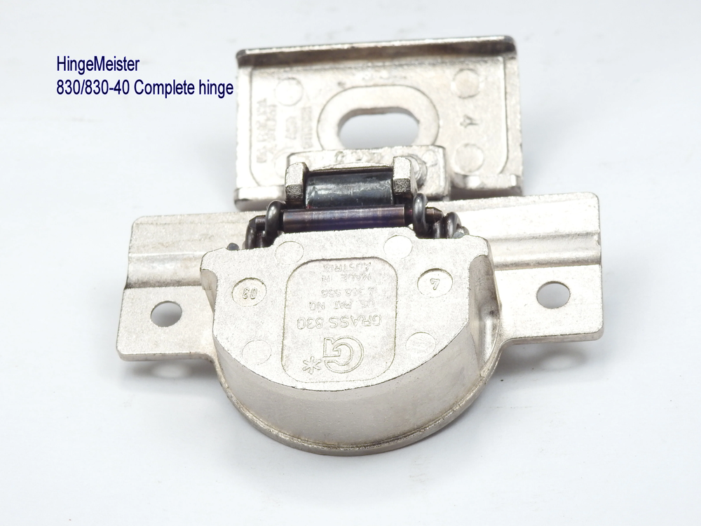 Grass 830-40 Nickel Hinge and mounting plate - Complete Hinge