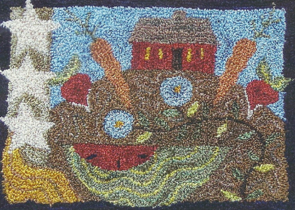 Hooked on Rugs "Garden House" Punchneedle Embroidery Pattern w/Fabric
