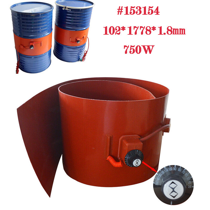 53 Gal/200L 110V Temperature Control Oil Drum Heater Thick 102*1778*1.8mm 750W