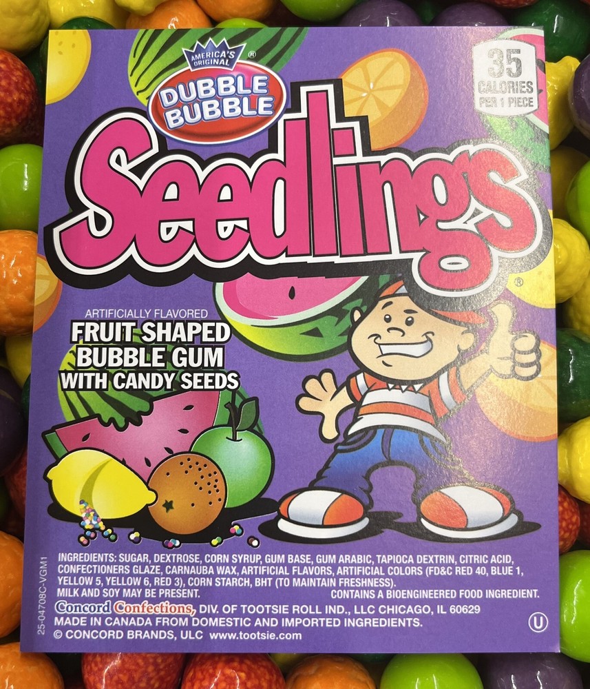 Dubble Bubble Seedlings Filled Gumballs 1 Pound