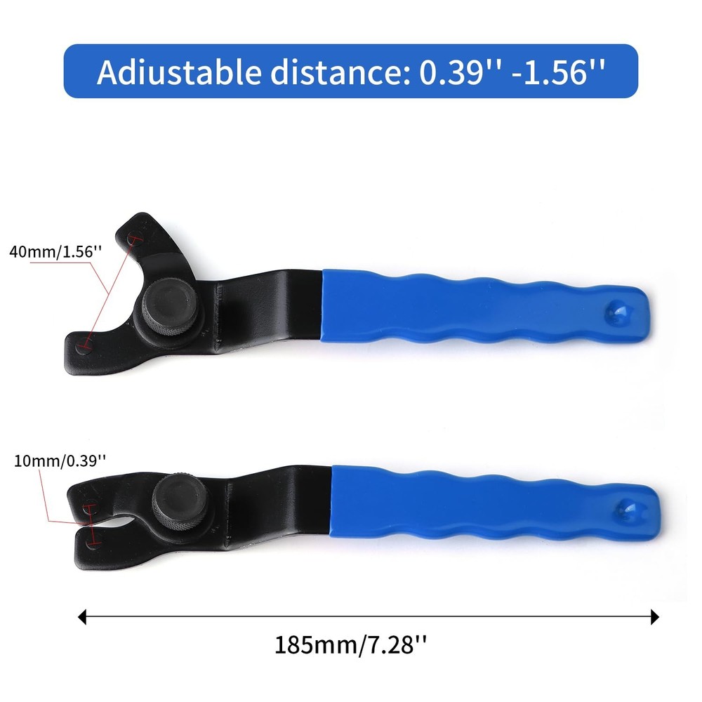 Adjustable Pin Wrench for Angle Grinder Machine,Grinder Spanner ​Wrench (Blue)