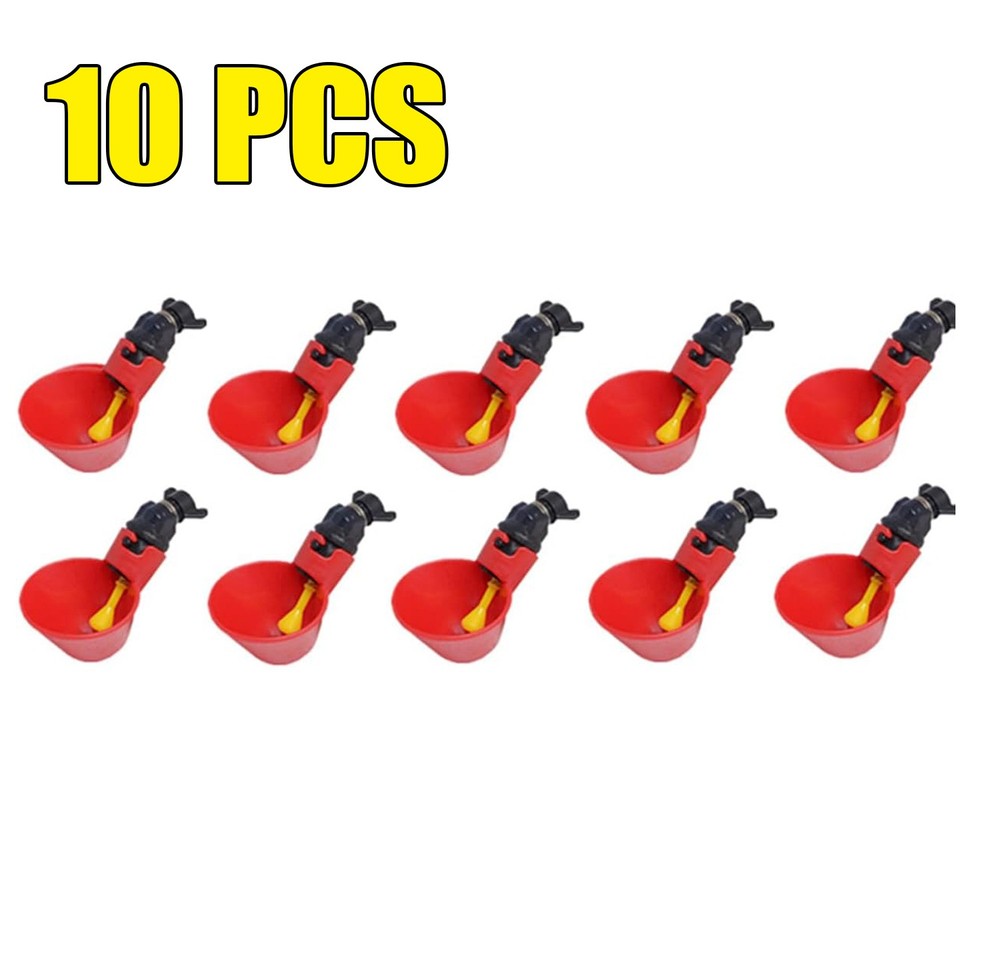 5x/20x Poultry Water Drinking Cups Chicken Hen Plastic Automatic Drinker Feeder