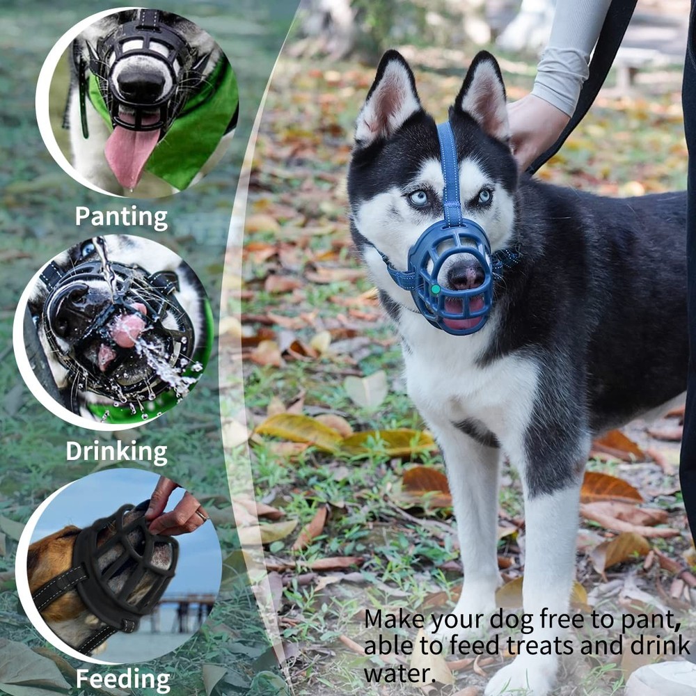BARKLESS Dog Muzzle, Basket Muzzle for Small 1 (Snout 6-7½"), multi-color