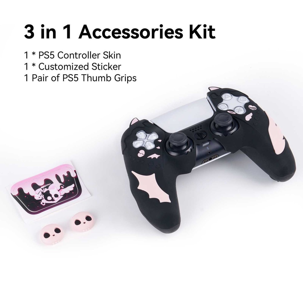 GeekShare Skull Protective Case Cover for PS5 Controller Silicone Shell Skin