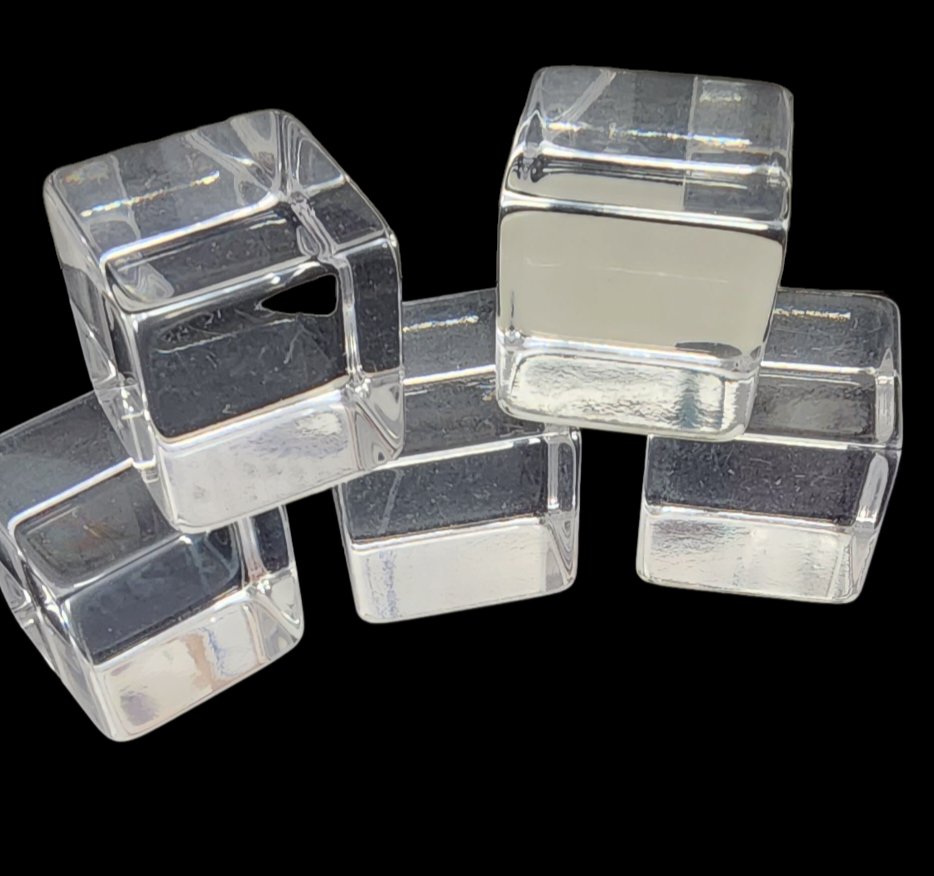 12pc 1" Clear Tumbled Acrylic Cubes