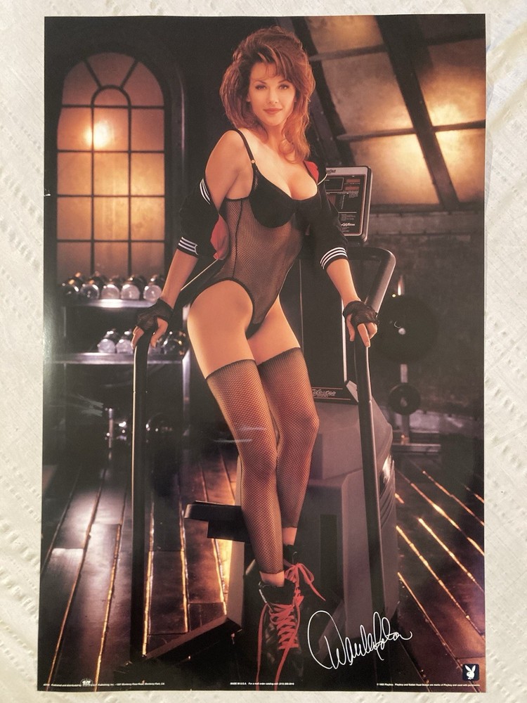 Treadmill Playmate Poster Sexy Stockings Girl Pinup