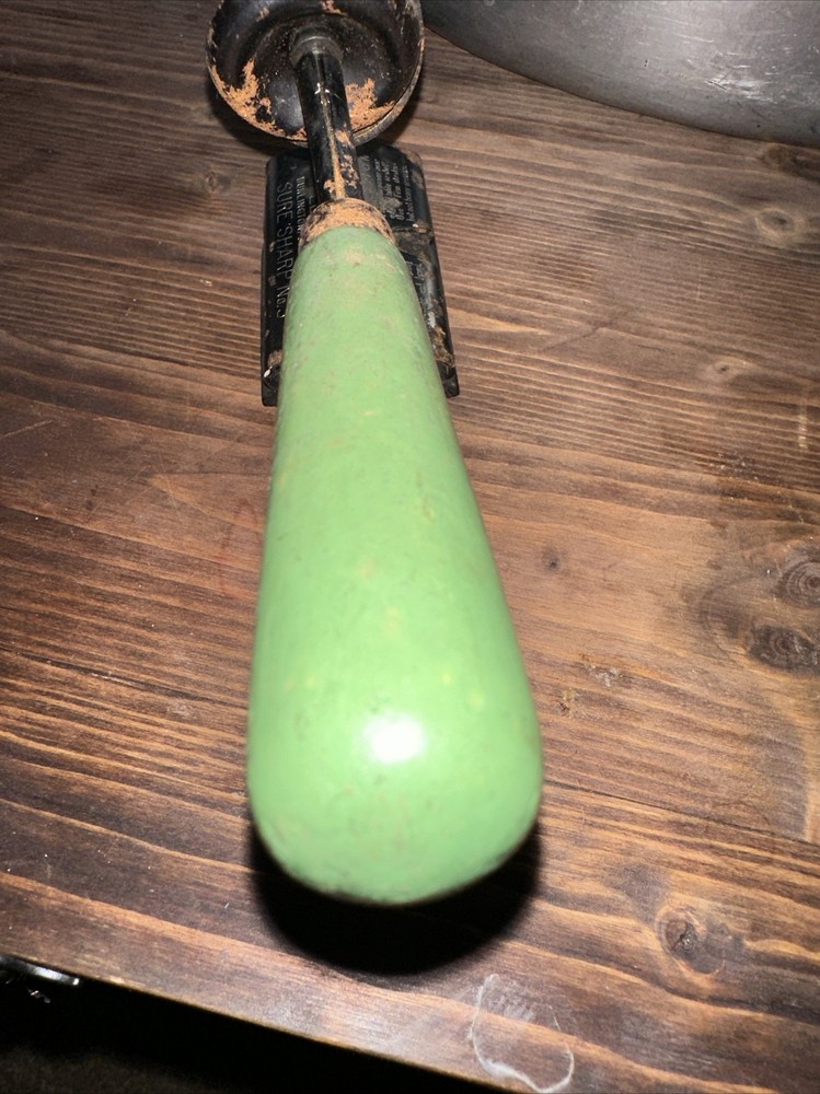 Edlund Sure Sharp No 3 Green Wooden Handled Knife Sharpener