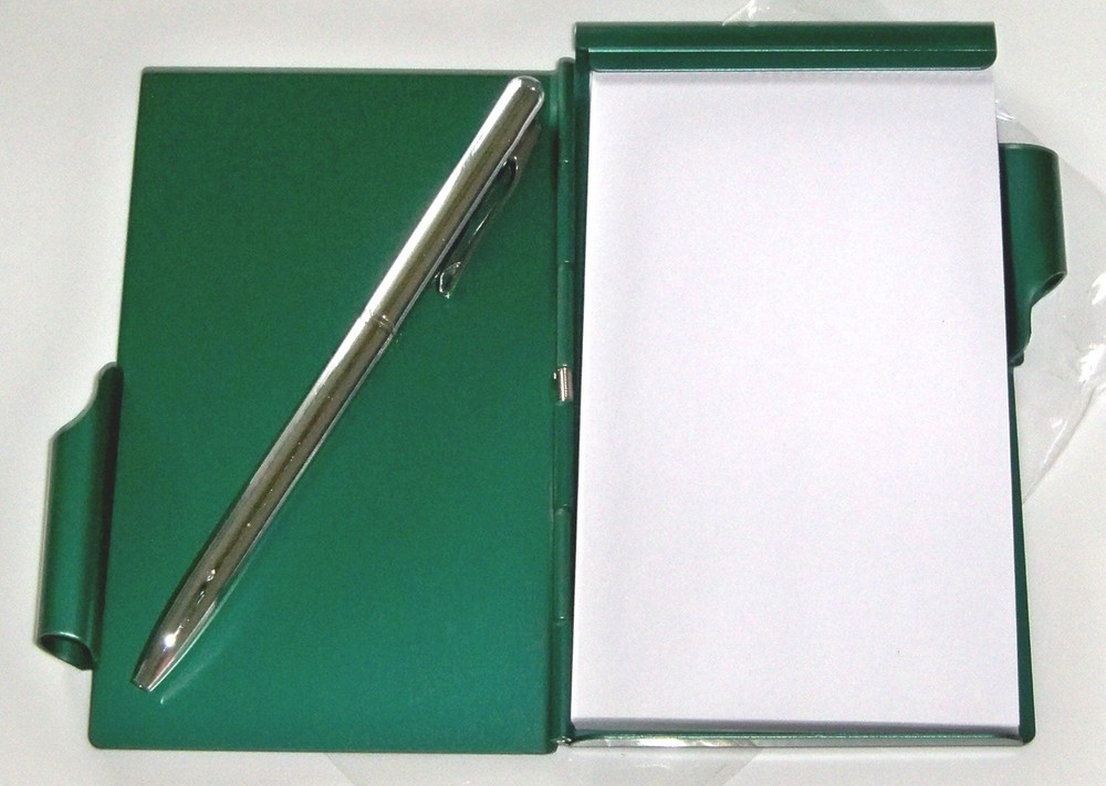 Wellspring Flip Note + Pen - Mint Bird 1629 Pad Metal Green case flipnote