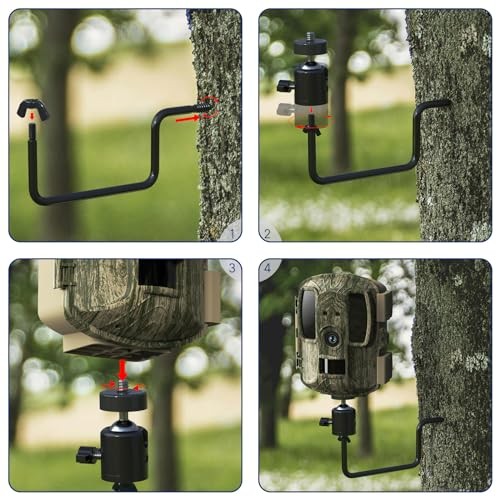 Trail Camera Tree Mount: 360 Degrees Adjustable Game Camera Mount with 1 Pack