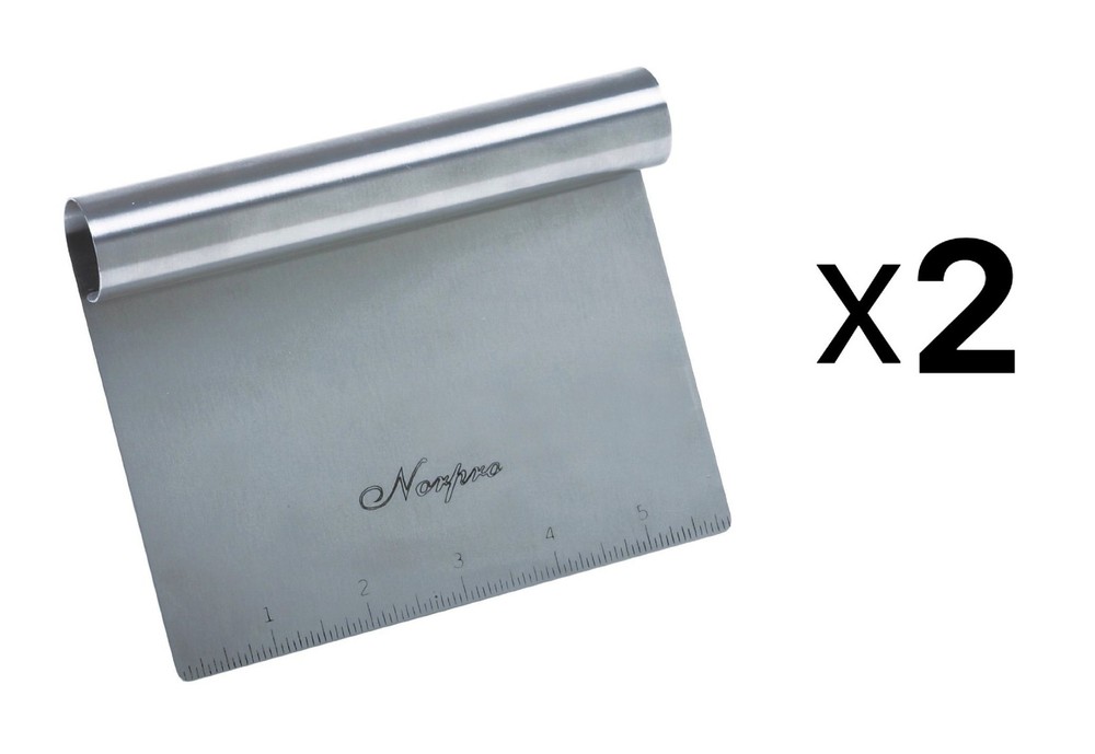 Norpro Vegetable Chopper Stainless Steel Scraper Measuring Guide 6"x4" (2-Pack)