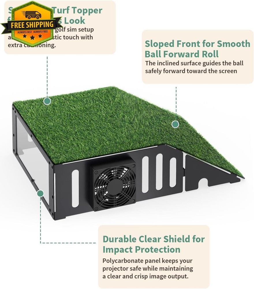 Golf Simulator Projector Cover Floor Mounted Protective Enclosure