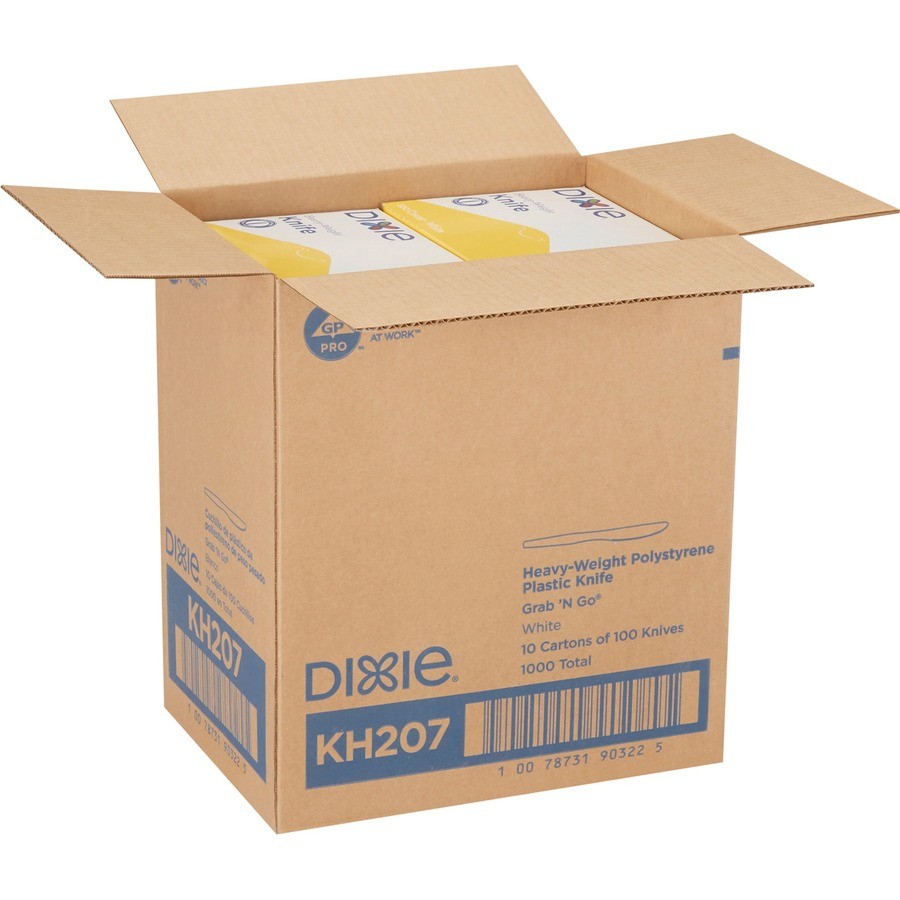 Dixie Heavy-duty Knife - 100/box - Polystyrene - White (KH207)