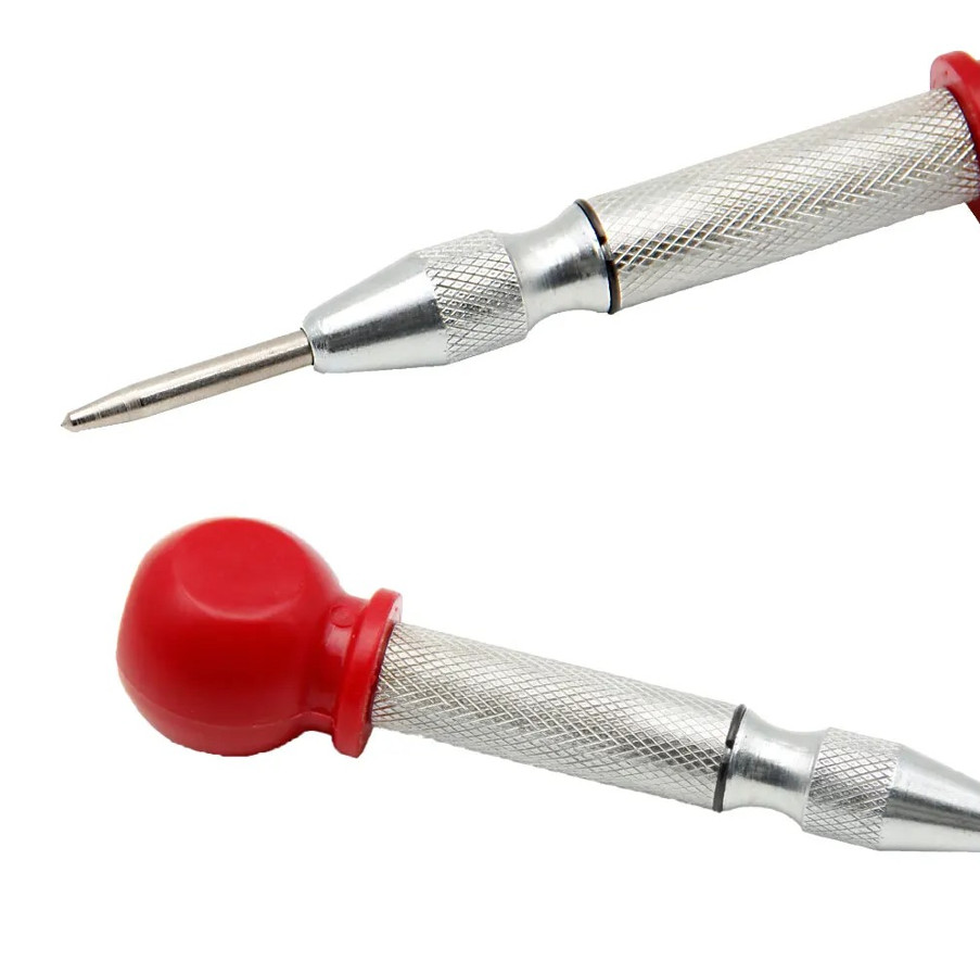 1pc Silver Automatic Spring-Loaded Center Punch Glass Breaker Tool - NEW