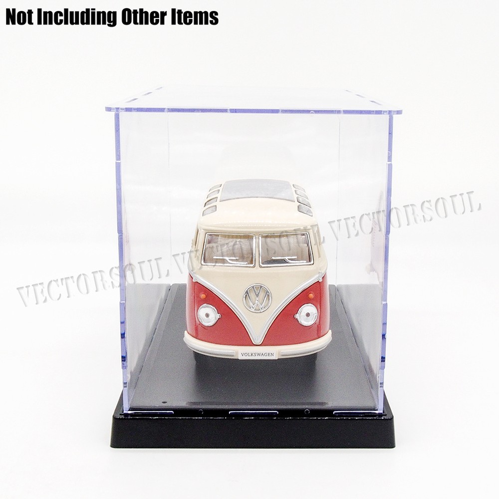 US 8.8"L Acrylic Display Box 3 Steps Plastic Base Case Self-Install Dustproof UV