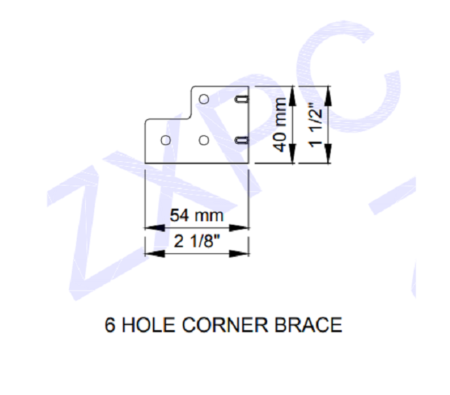 (8) Eight 6 Hole Medium Corner Brace for ATA Flight Case - Chrome Finish