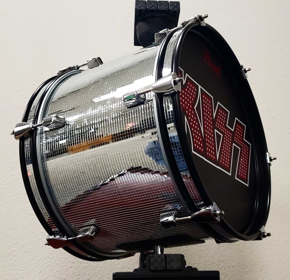 KISS Rotating Drum Display, Double Sided, Internal LED Lighting + Remote Control