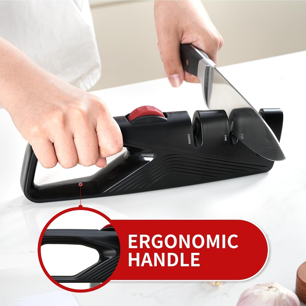 5 Precision Adjust Knife Sharpener- 3-Stage Premium Kitchen Knife Sharpener t...