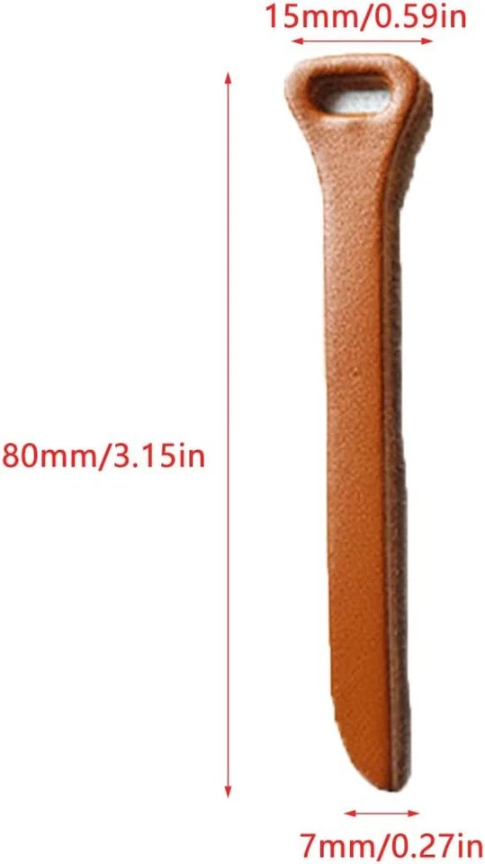 6 Pack Zipper Pulls Handmade Cowhide Leather Zipper Pull Tab Grip Extender Stra