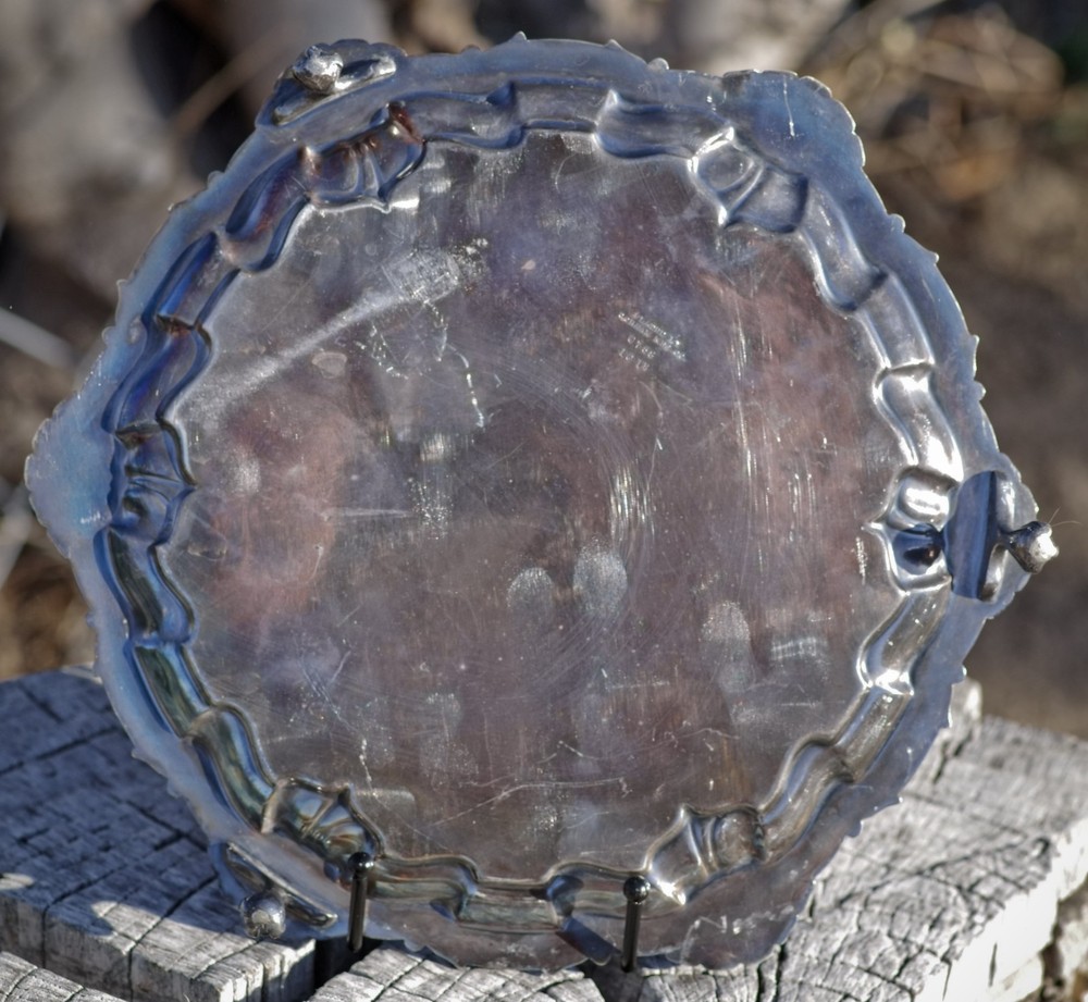 ANTIQUE Silver Plate SERVING TRAY PLATTER 10" by Gorham Made in USA c.1920's