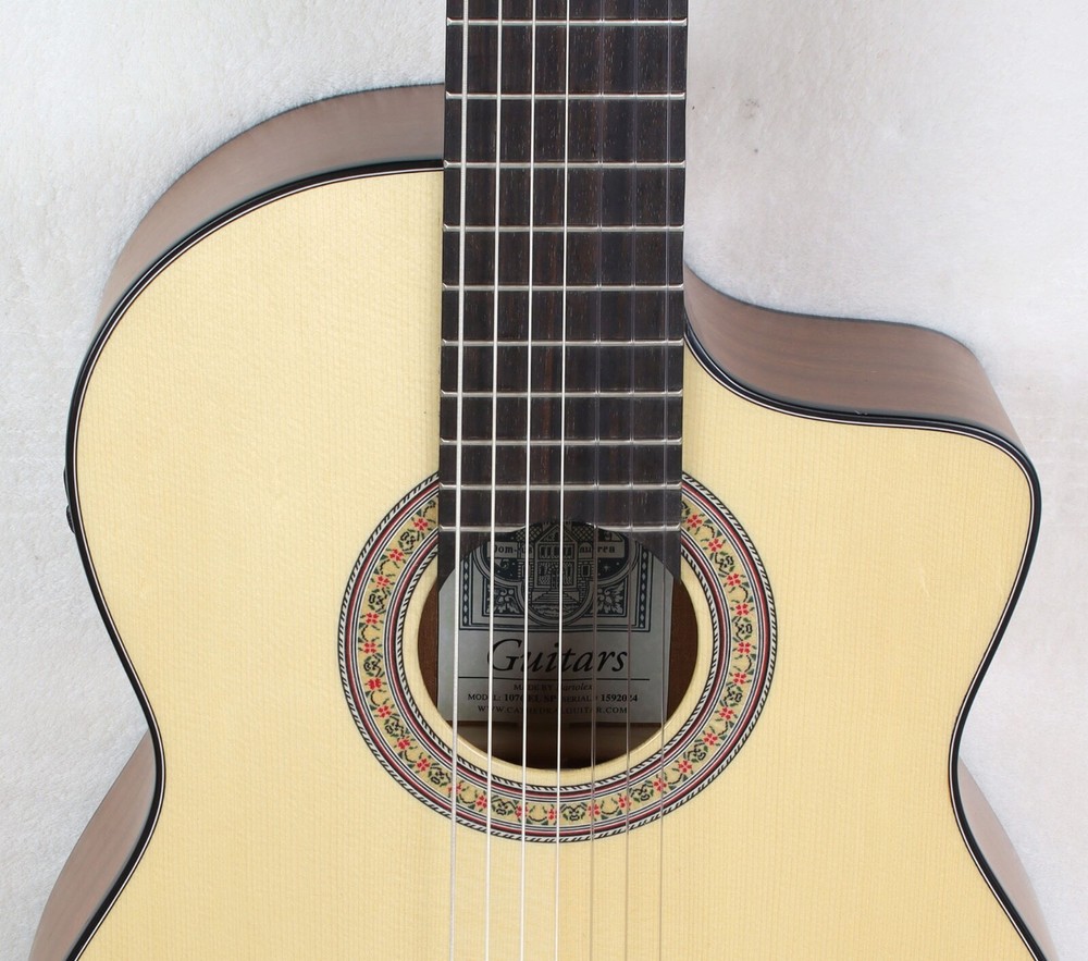 NEW Cathedral Model 107CEL 7-String Classical Harp Guitar w/Cutaway, Pickup Case