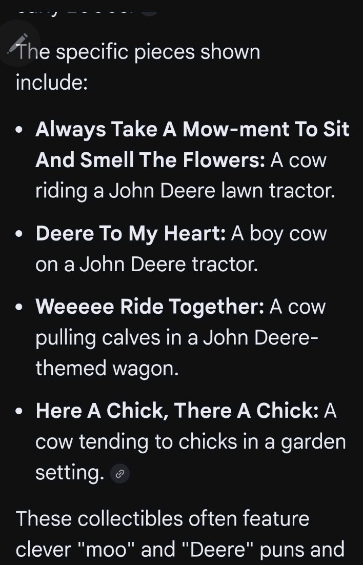 John Deere Set of 4 Resin Cow Figurines Farm Scene Collectibles Enesco Display