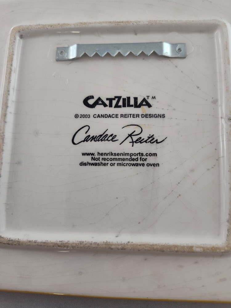 Catzilla 2003 Ceramic Tile Trivet Candace Reiter Designs (D29)