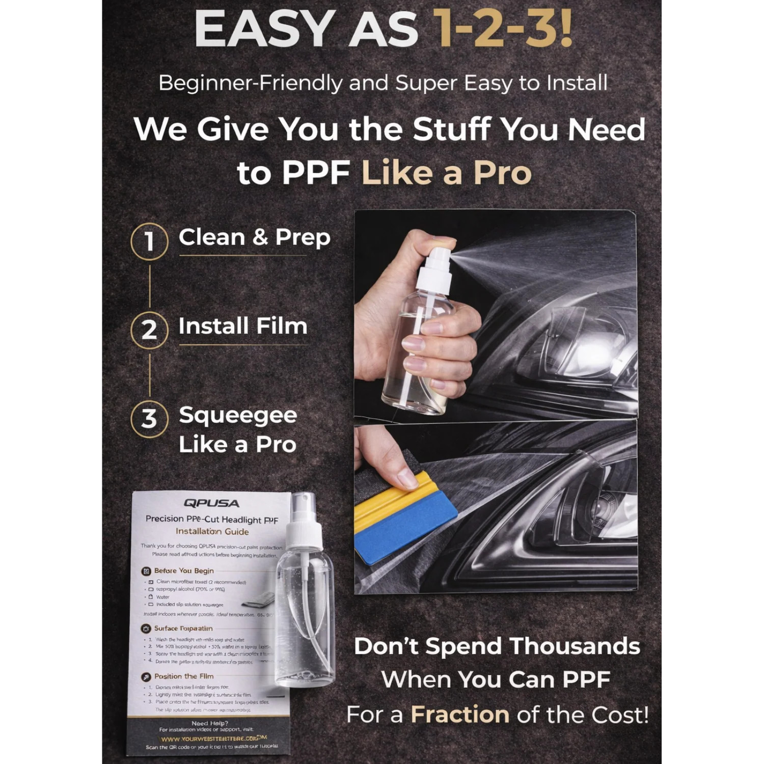 Compatible With Ford F-150 Raptor Headlight PPF Protection Kit (2024-2026)