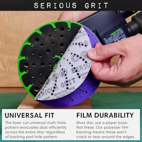 6-Inch Ceramic Multi-Hole Hook & Loop Sanding Discs - Advanced Grain 80 Grit
